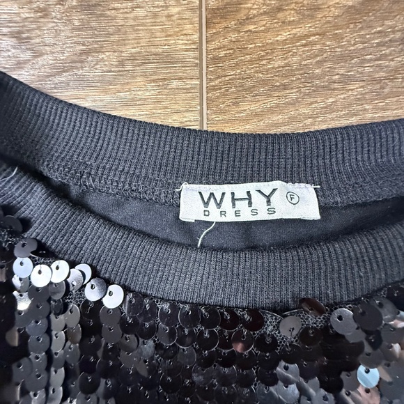 Why Dress It's My Birthday Sequin T-Shirt Dress, Black/White One Size Party Fun - Picture 6 of 14